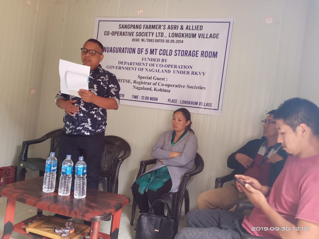 inauguration of 5MT Cold Room at Sangpang Agri & Allied C.S. Ltd., Longkhum village, Mokokchung